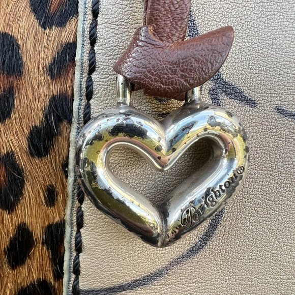 Brighton Cover Girl Bowler Fashionista Leopard Hair-on-Calf Leather Bag - Picture 7 of 10